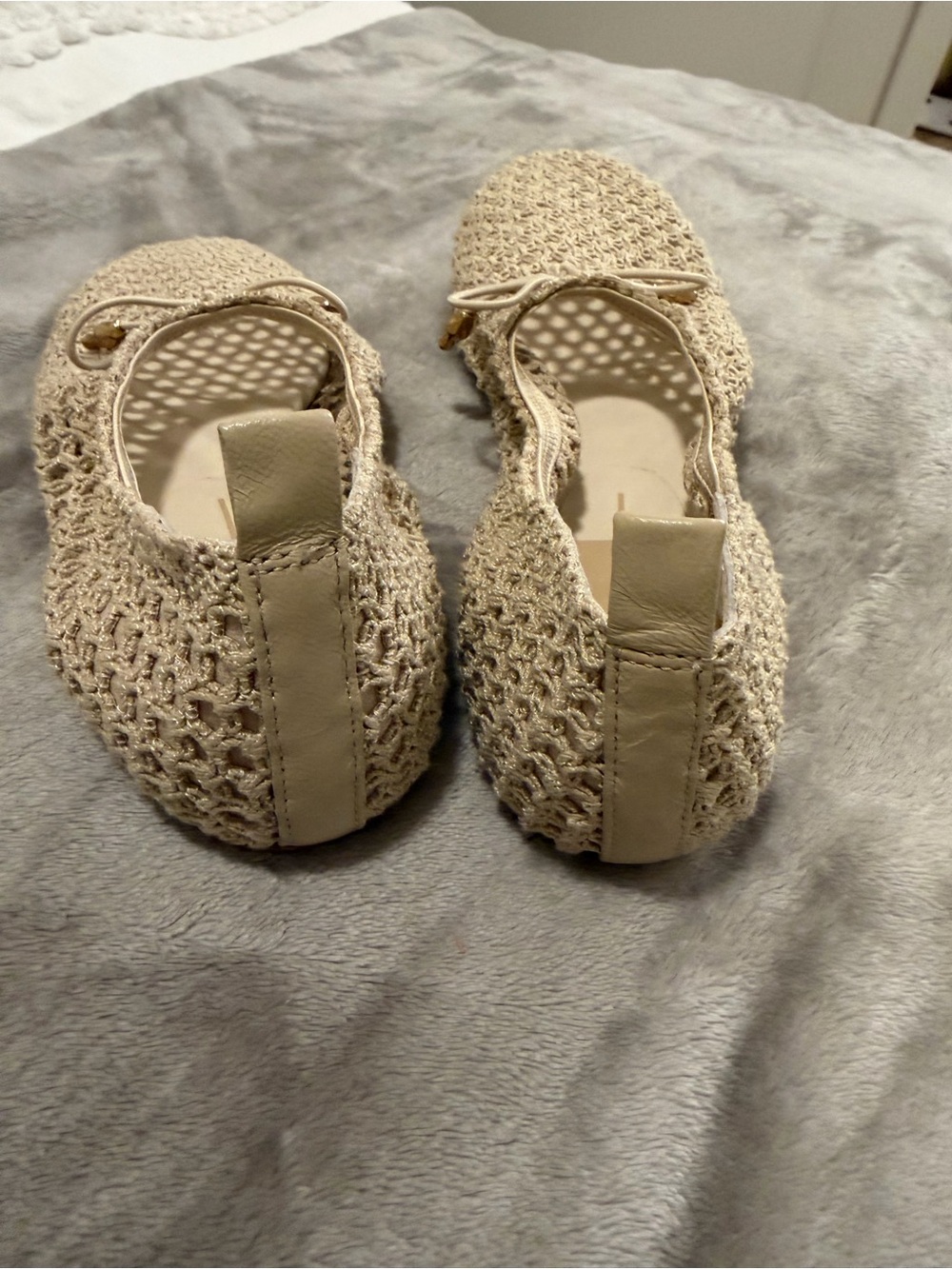 Dolce Vita Cream Kaylyn Crochet Ballet Flats with Bow - Picture 5 of 7